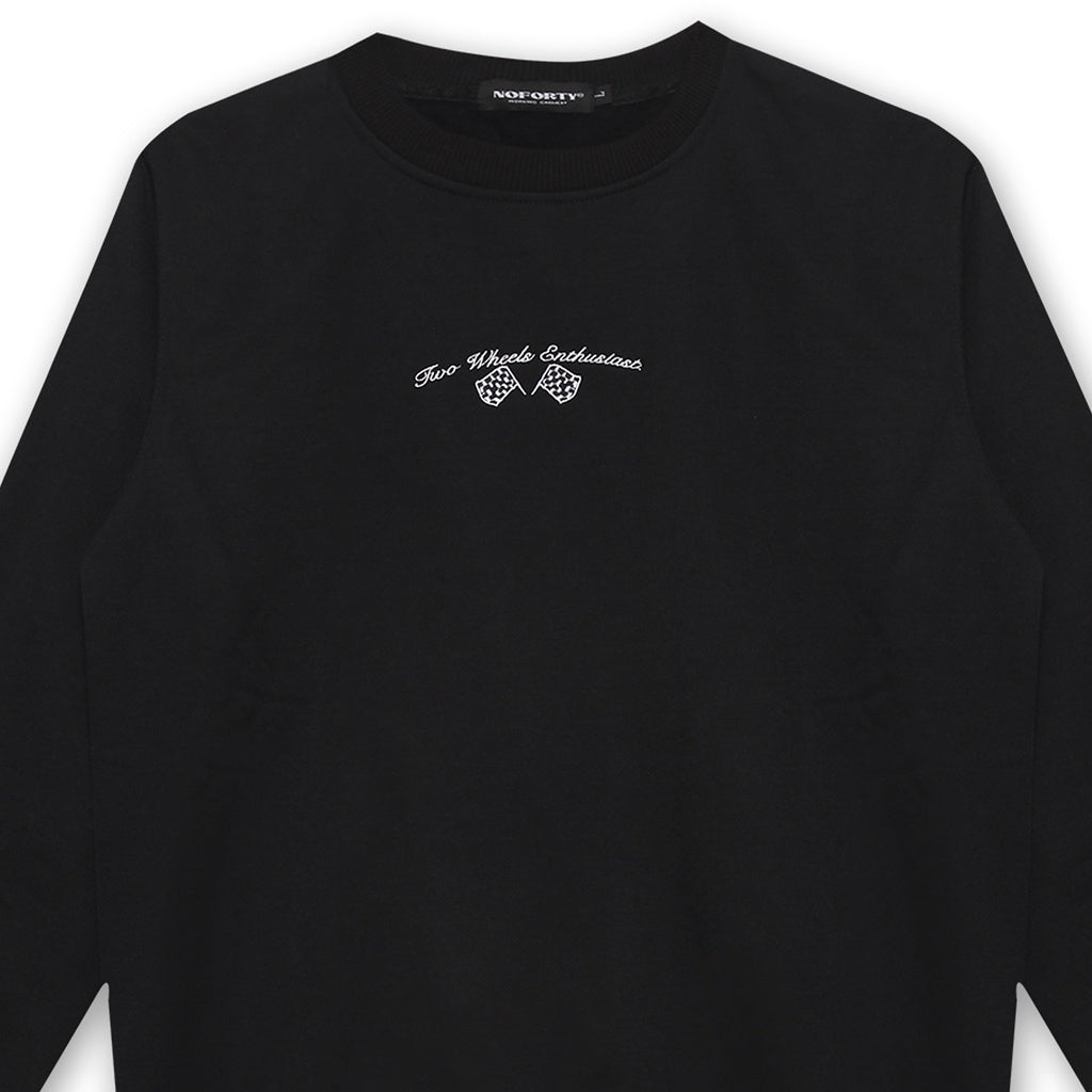 Sweater Noforty Crewneck Rough Rider Hitam