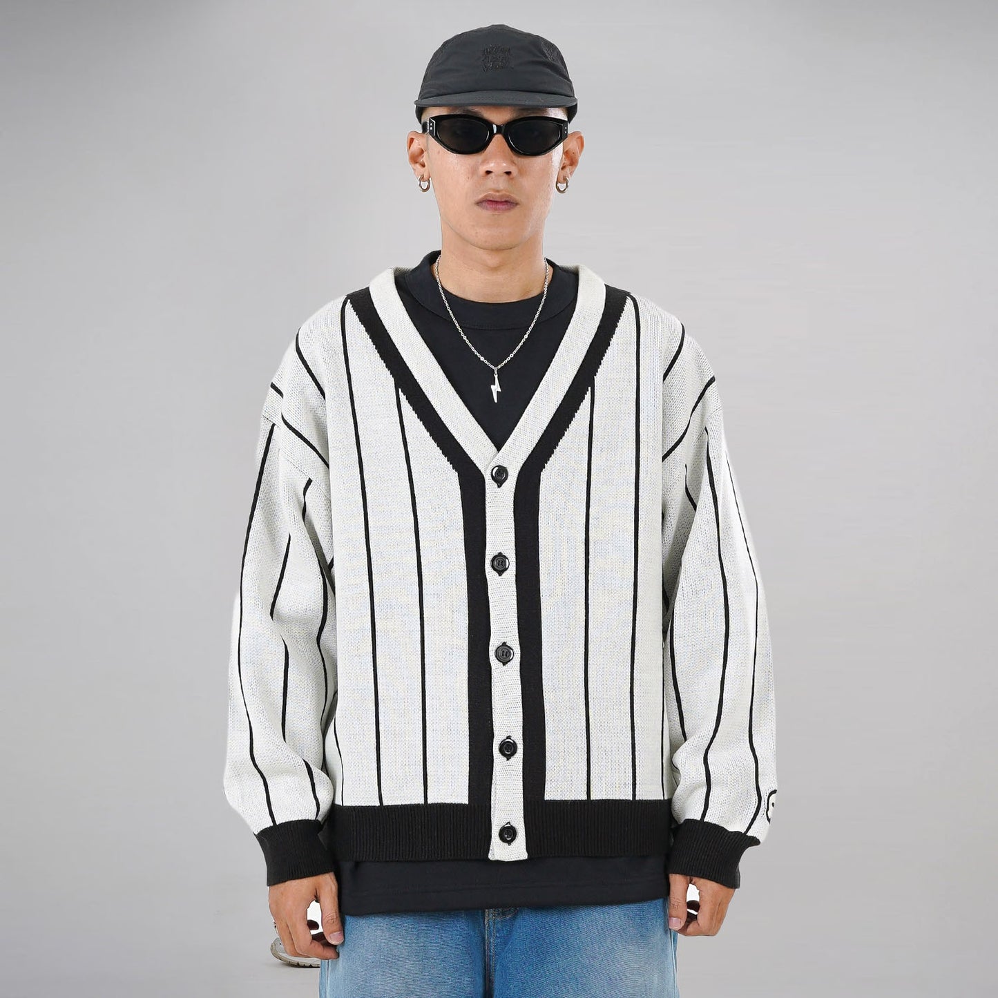 Noforty Project Oversize Knittwear Cardigan Huper White