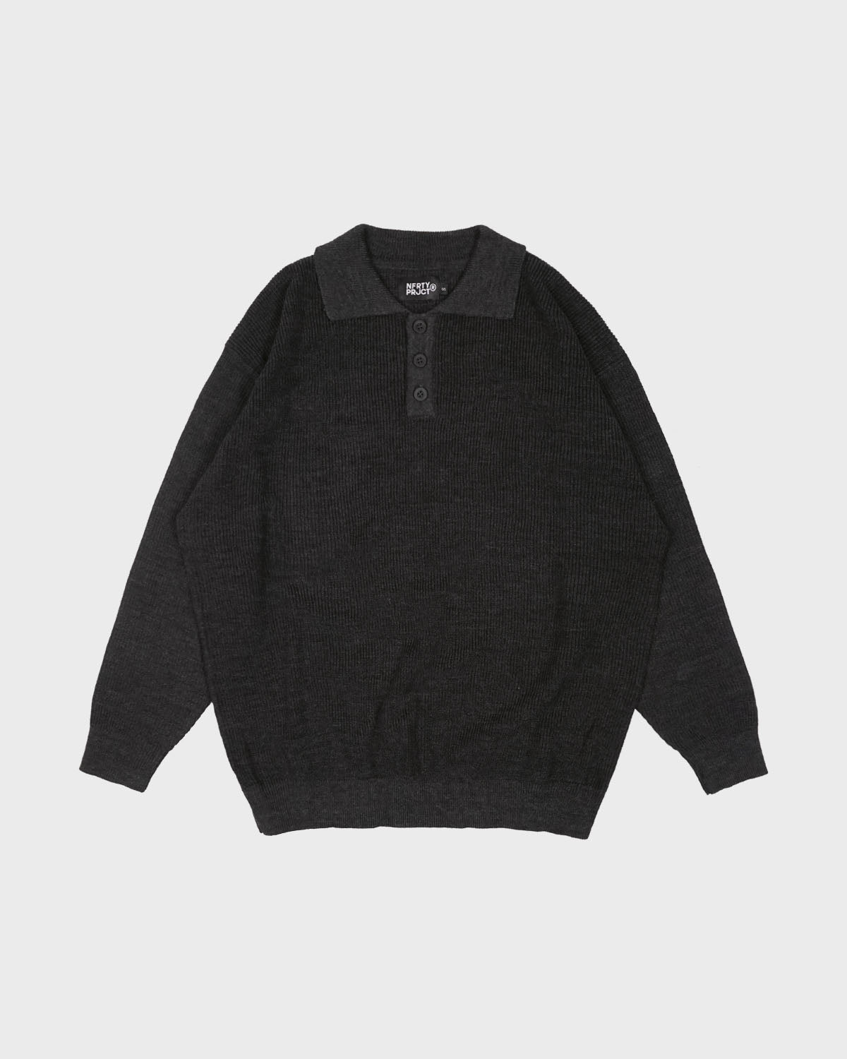 Sweater Rajut Longgar Noforty Project Katou Abu-abu Tua
