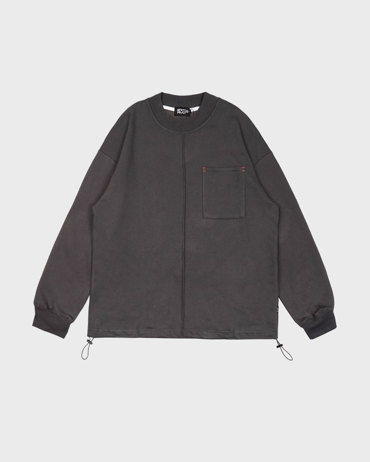 Sweater Crewneck Oversize dari Noforty Project Bueno Abu-abu Tua