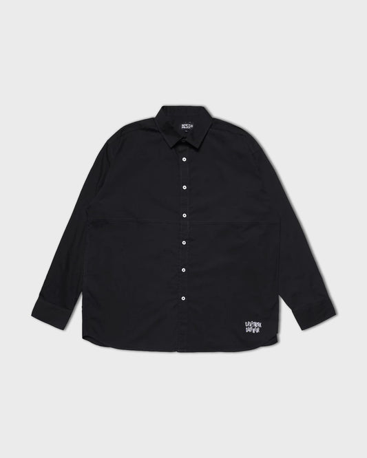Kemeja Noforty Oversize Lengan Panjang Ferde Hitam