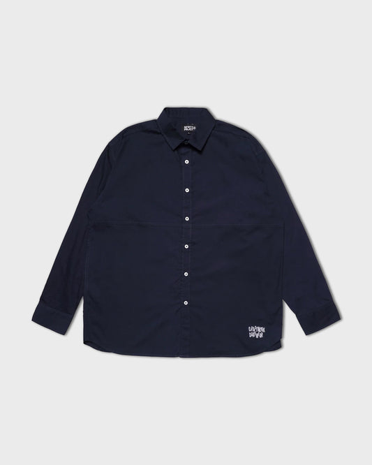 Kemeja Noforty Oversize Lengan Panjang Ferde Navy
