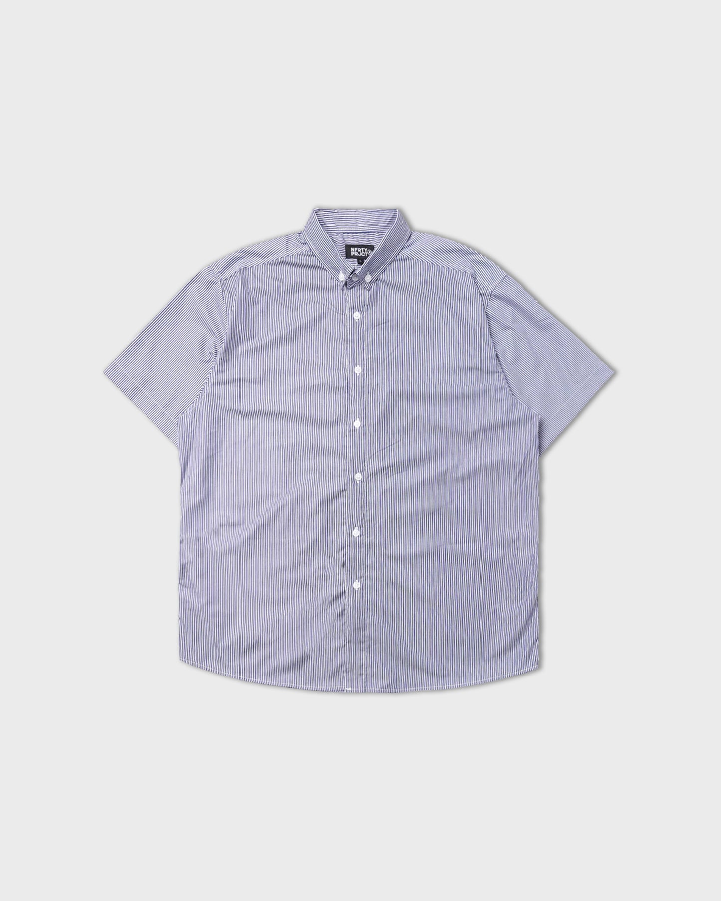 NOFORTY PROJECT - HANAKO OVERSIZE SHIRT / STRIPE PATTERN - Navy Blue
