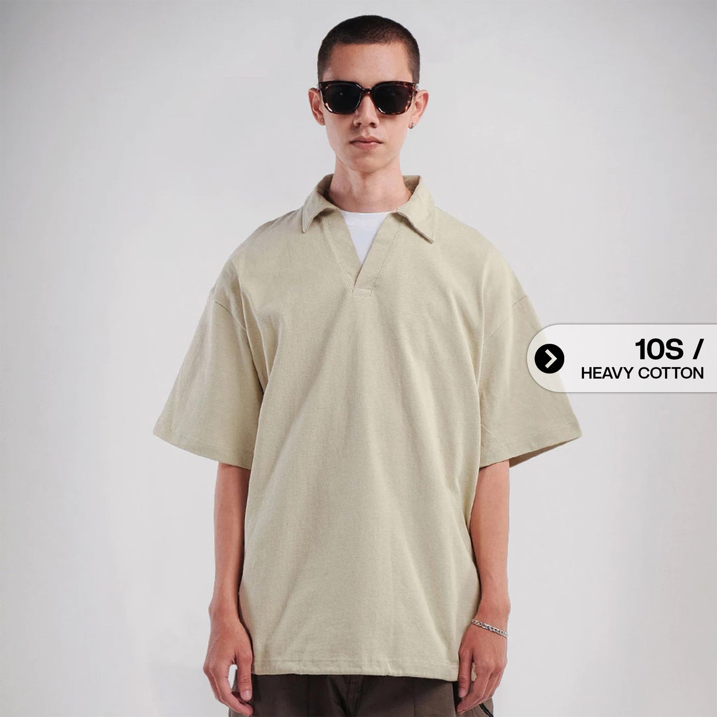 Noforty Project Oversize Poloshirt Luminer Beidge