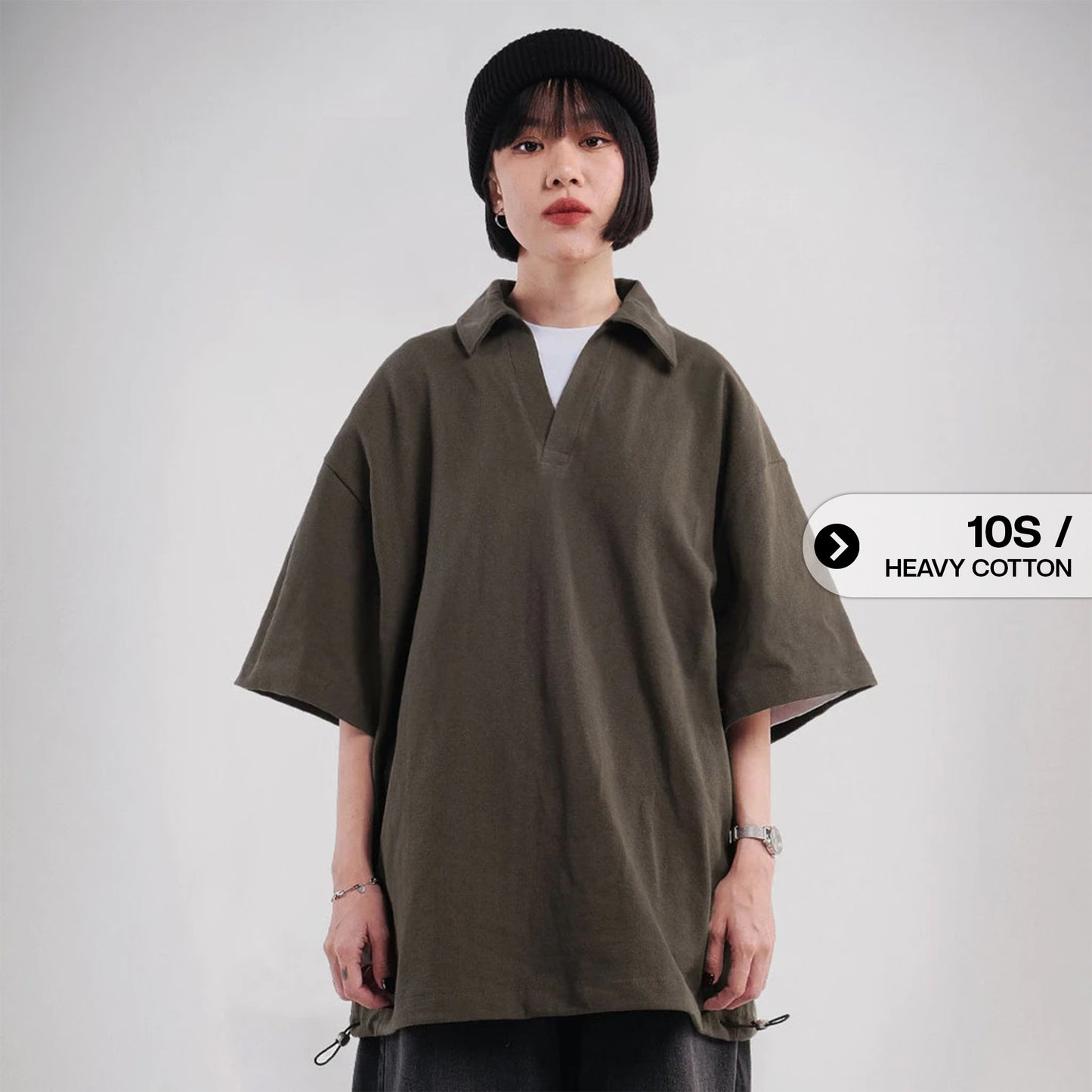 Noforty Project Oversize Poloshirt Luminer Khaki