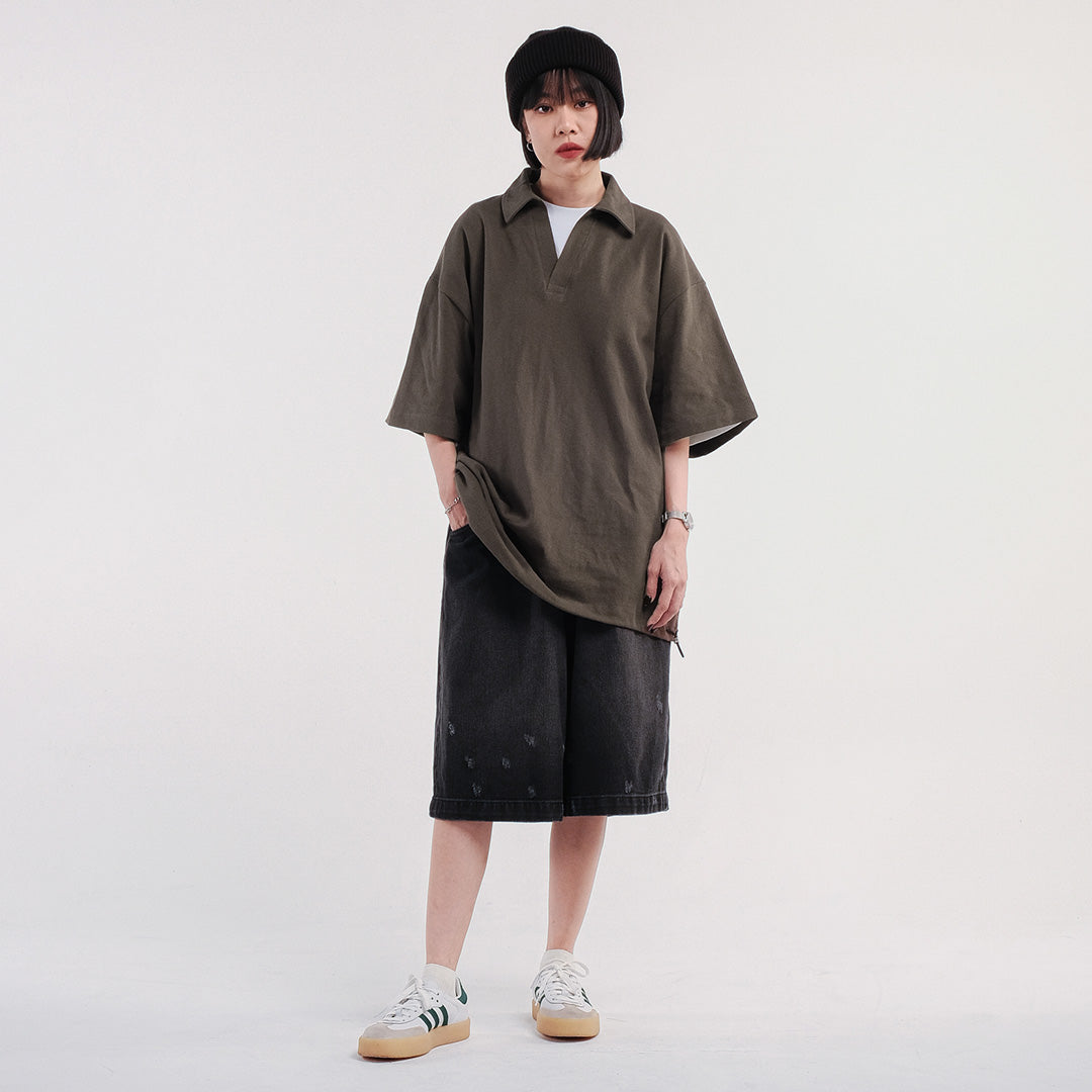 Noforty Project Oversize Poloshirt Luminer Khaki