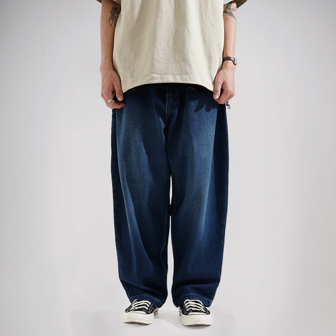 Noforty Project Long Baggy Jeans Pants Efra Dark Blue