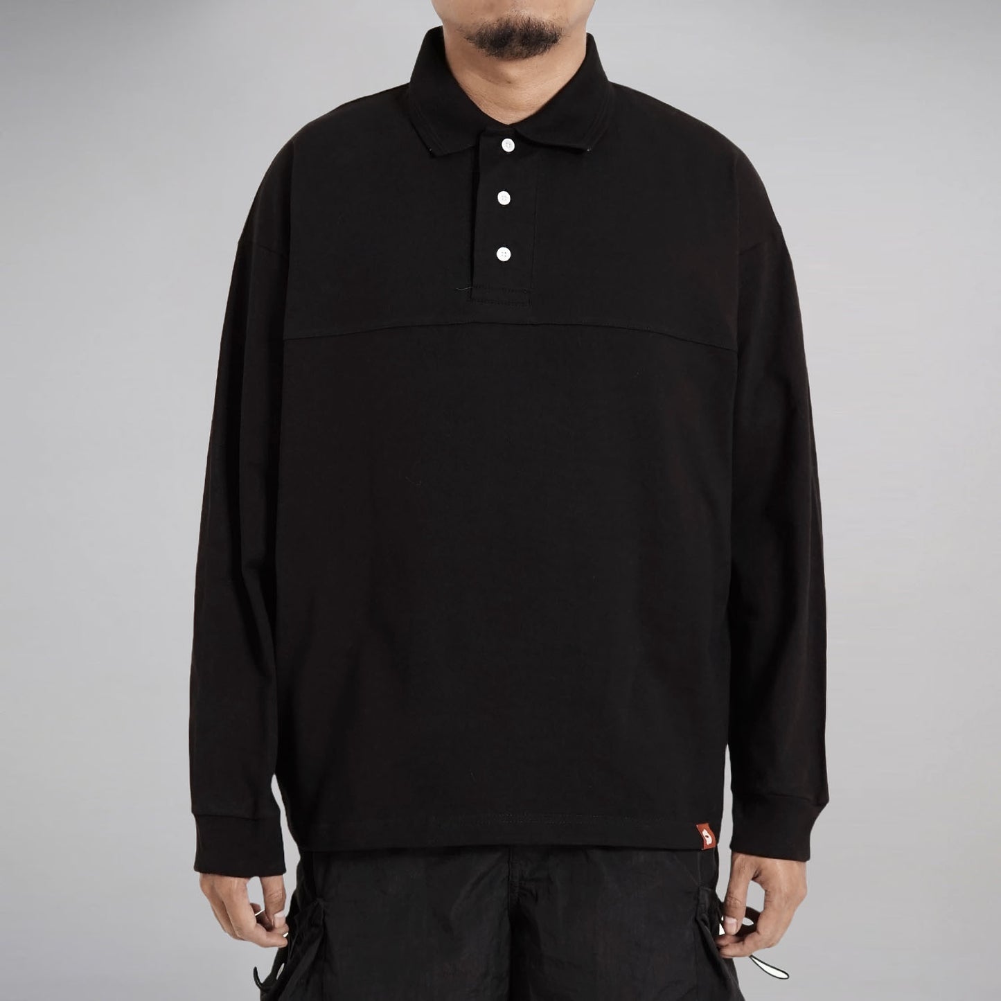 Noforty Project Oversize Long Poloshirt Oliver Black
