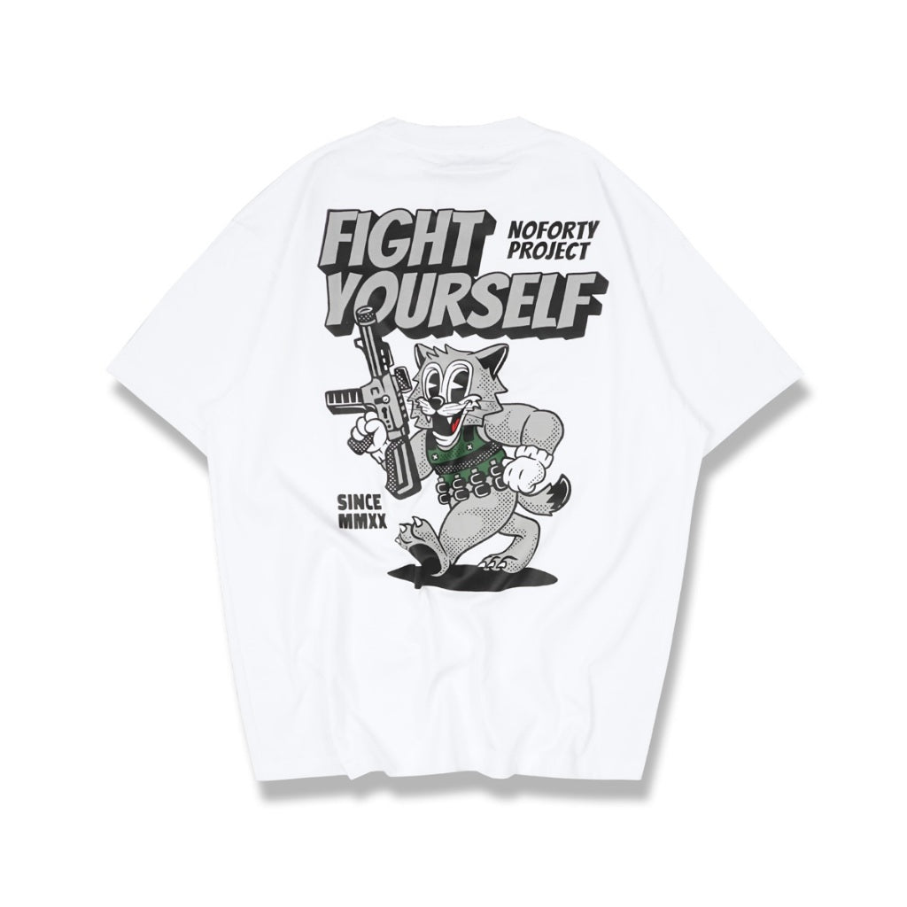 Kaos Besar Noforty Fighter Putih