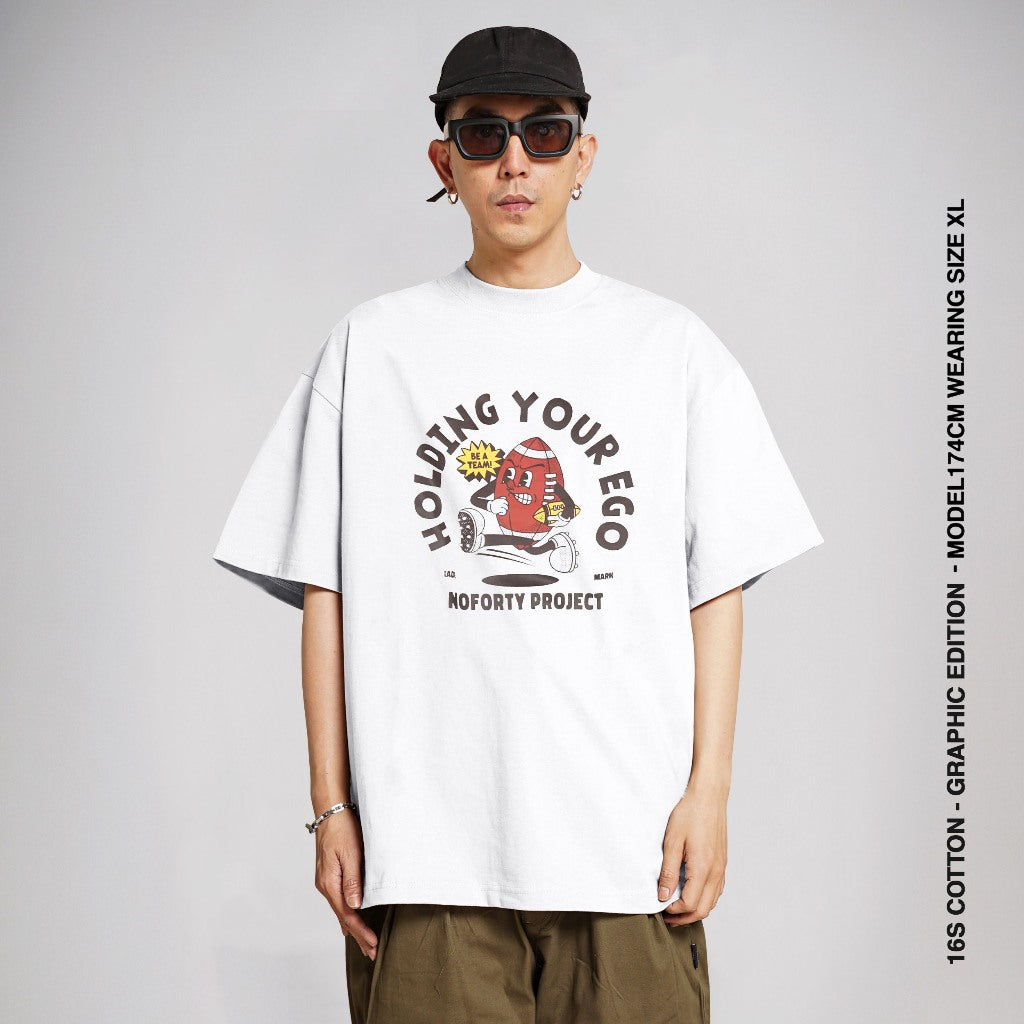 Kaos Ukuran Besar Noforty Ego Putih