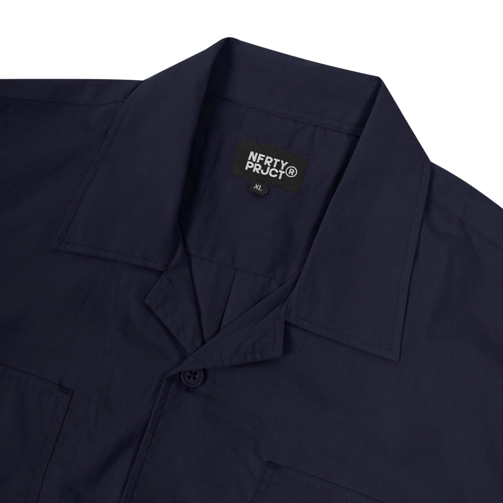 Kemeja Bowling Oversize Yaba Shirt Navy Blue