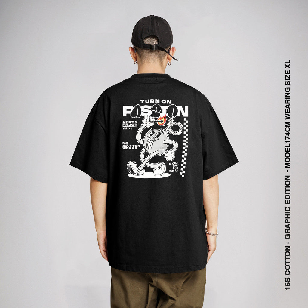 Kaos Ukuran Besar Noforty Passion Black