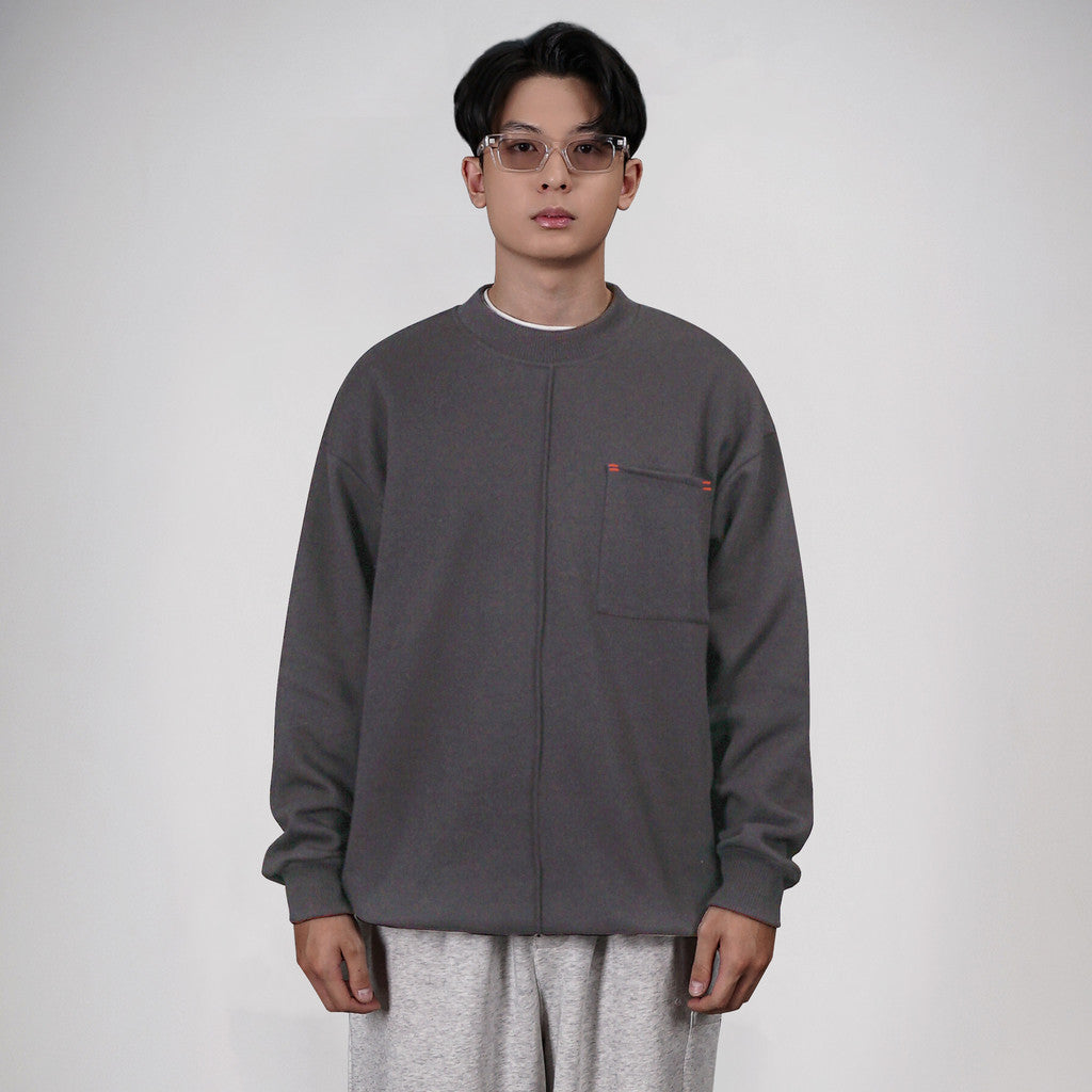 Sweater Crewneck Oversize dari Noforty Project Bueno Abu-abu Tua