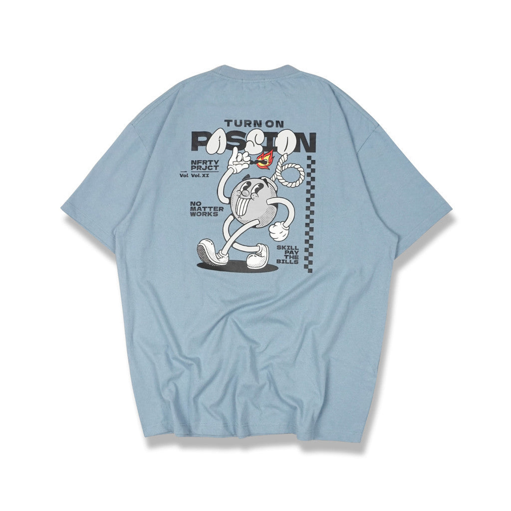 Kaos Ukuran Besar Noforty Passion Dusty Blue