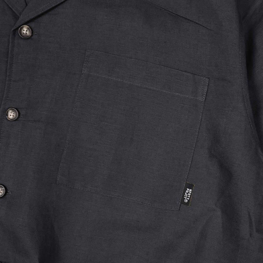 Kemeja Ukuran Besar Noforty Linen Sora Abu-abu