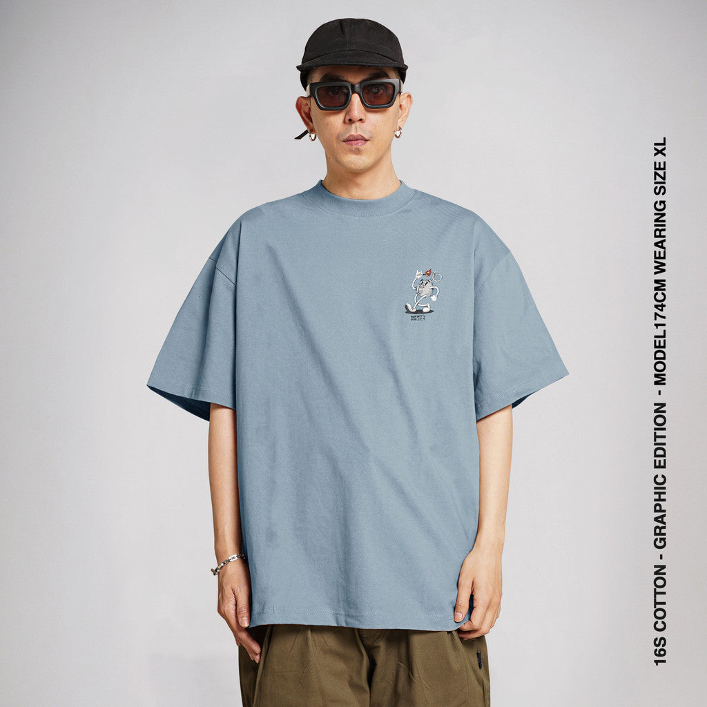 Kaos Ukuran Besar Noforty Passion Dusty Blue