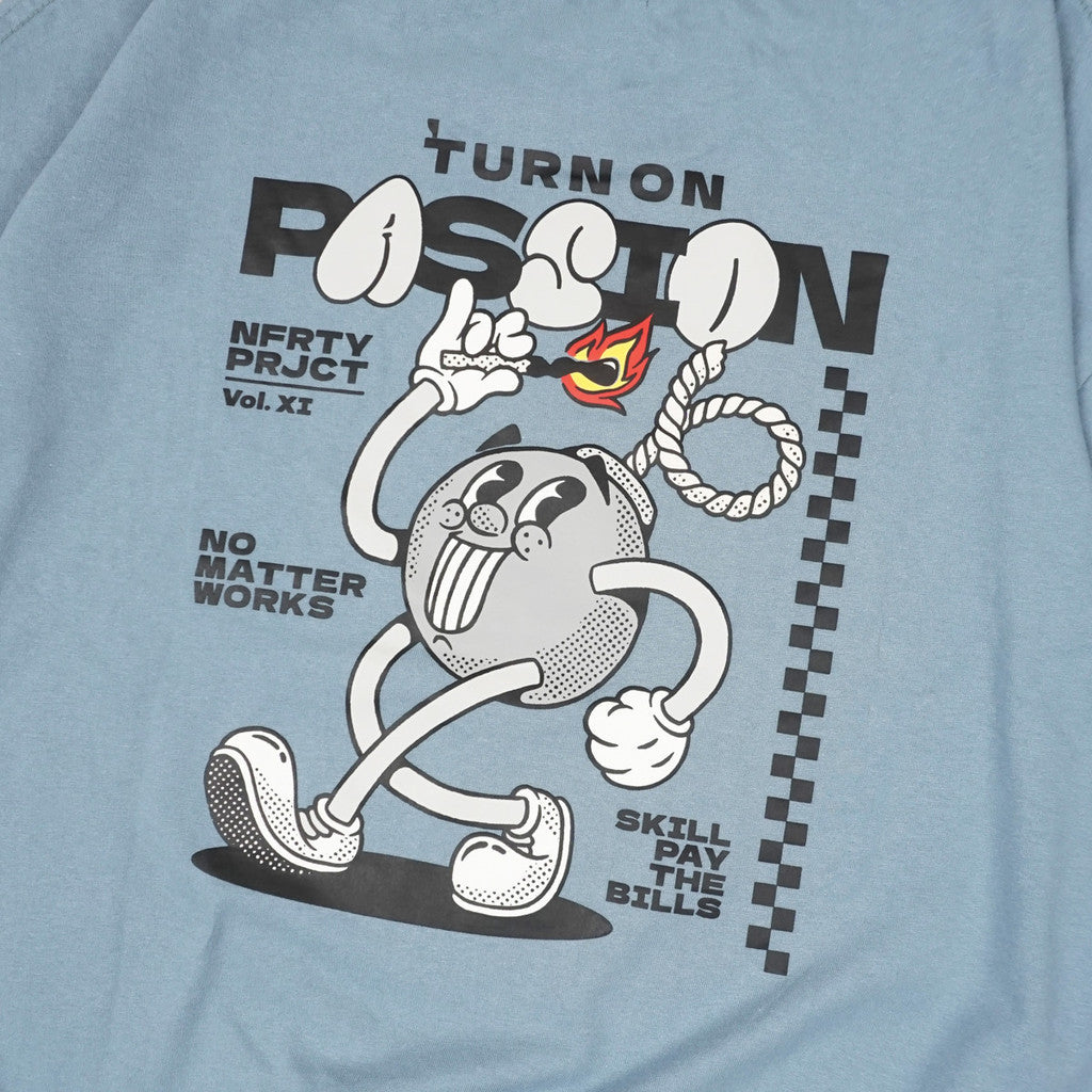 Kaos Ukuran Besar Noforty Passion Dusty Blue