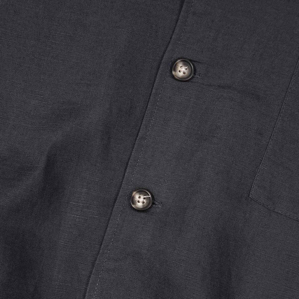 Kemeja Ukuran Besar Noforty Linen Sora Abu-abu