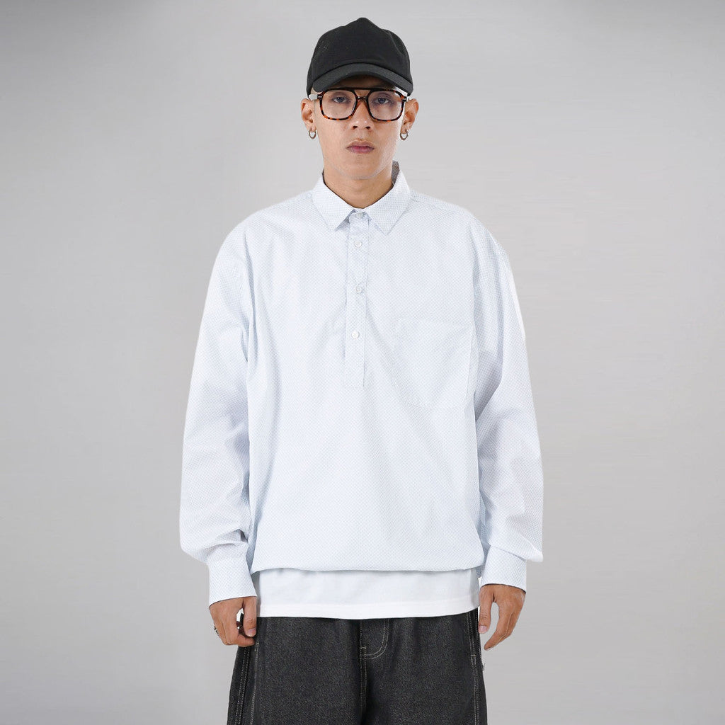 Noforty Project Oversize Boxy Long Shirt Eiji White