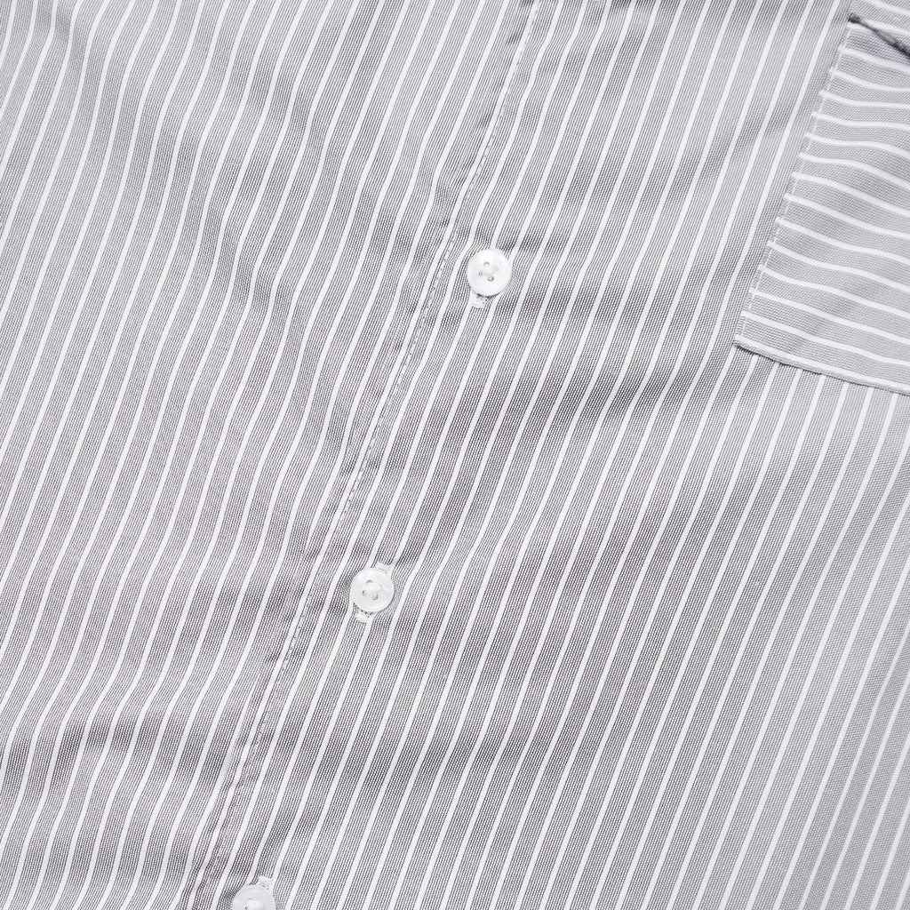 Kemeja Ukuran Besar Noforty Project Motif Garis Abu-abu Gamaru