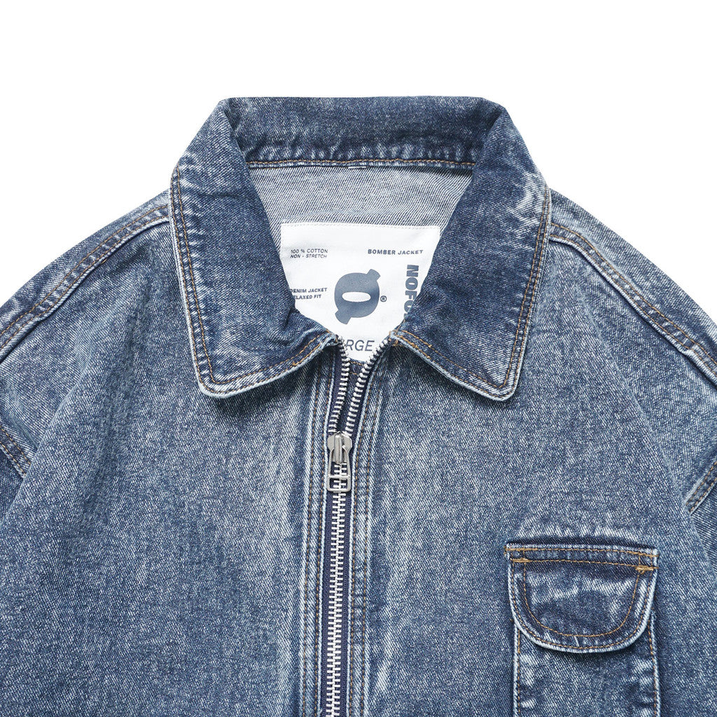Noforty Project Oversize Bomber Denim Jacket Emphatyc Ice Wash