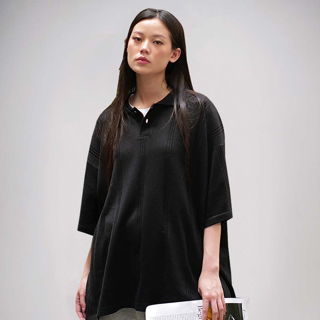 Noforty Project Polo Rajut Ukuran Besar Declan Hitam