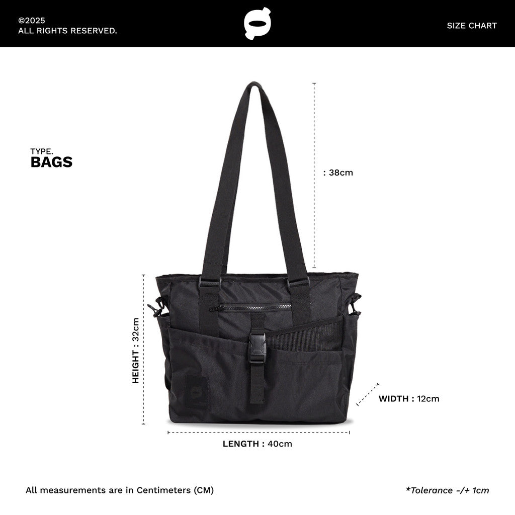 Noforty Project Tote Messenger Bag Pogo Black