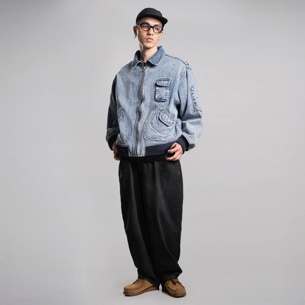 Noforty Project Oversize Bomber Denim Jacket Emphatyc Ice Wash