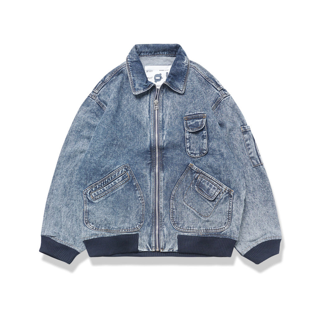 Noforty Project Oversize Bomber Denim Jacket Emphatyc Ice Wash