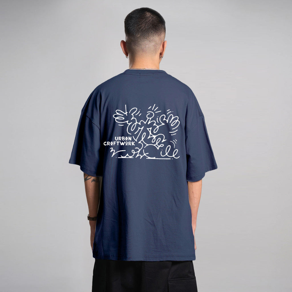 Noforty Project Oversize Tshirt Human Blue