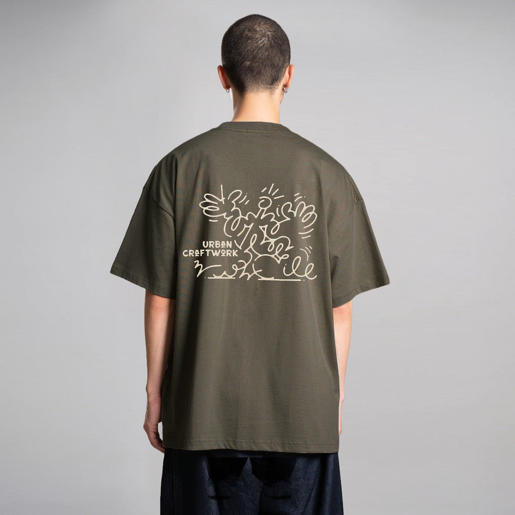 Noforty Project Oversize Tshirt Human Green