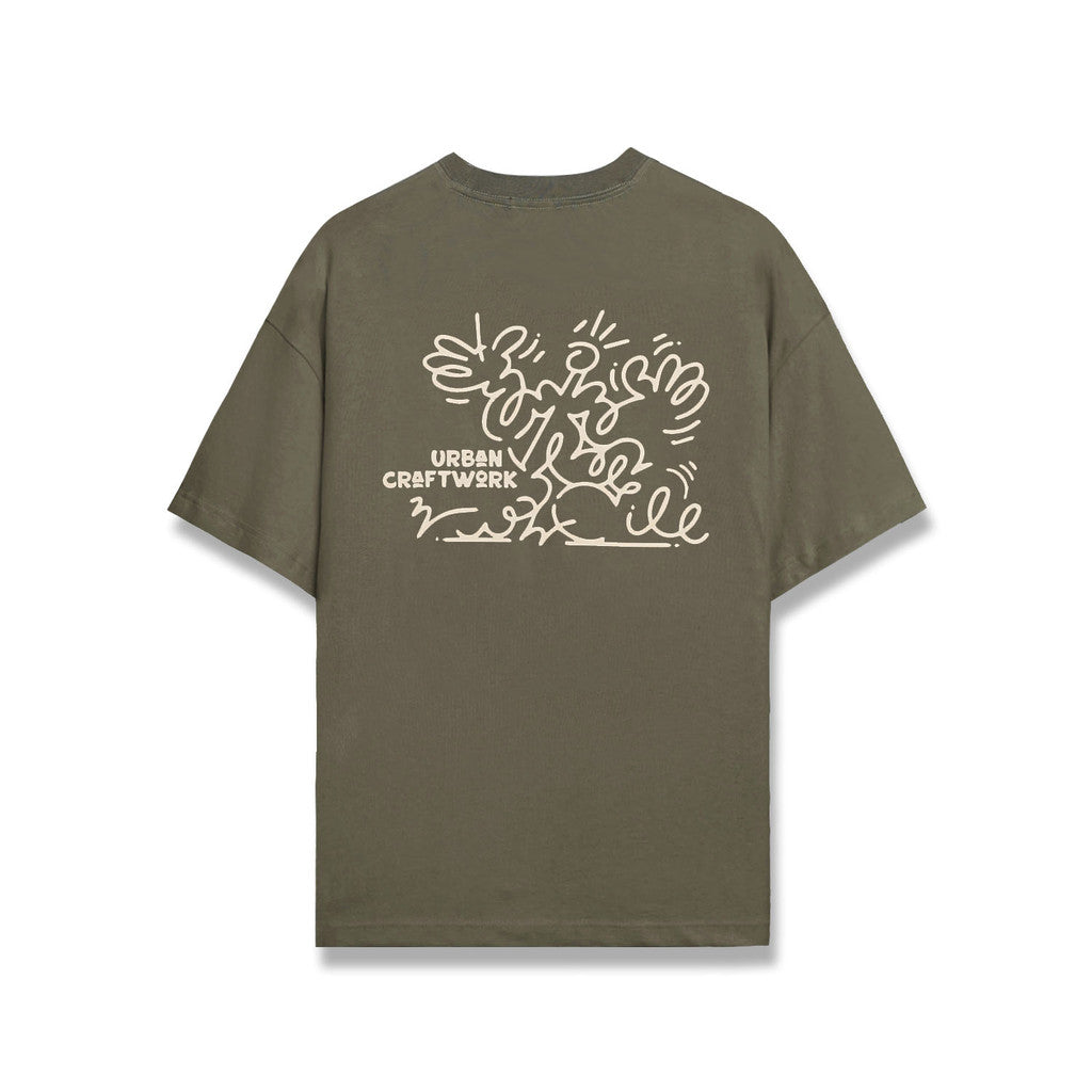 Noforty Project Oversize Tshirt Human Green