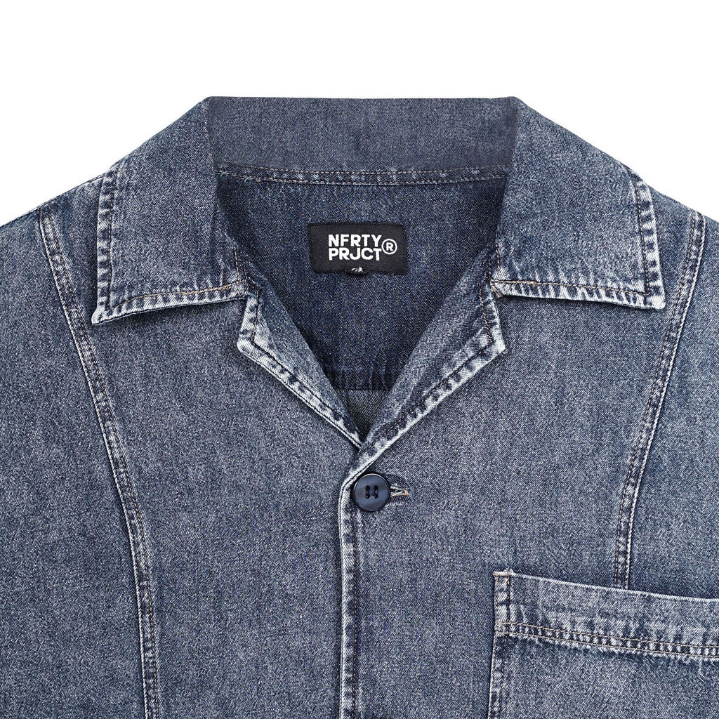 Noforty Project Oversize Short Shirt Denim Lowa Dark Blue