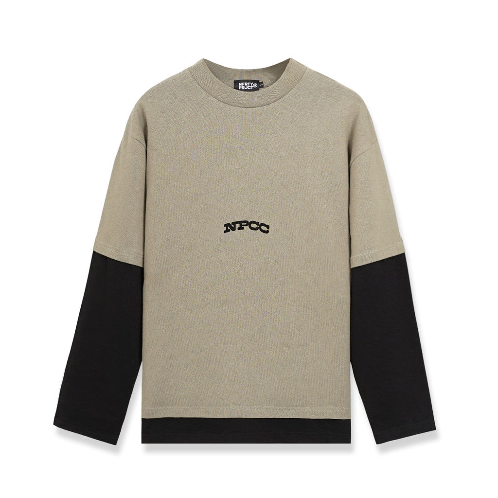 Noforty Project Oversize Long Sleeve Layer Tees Freid Olive