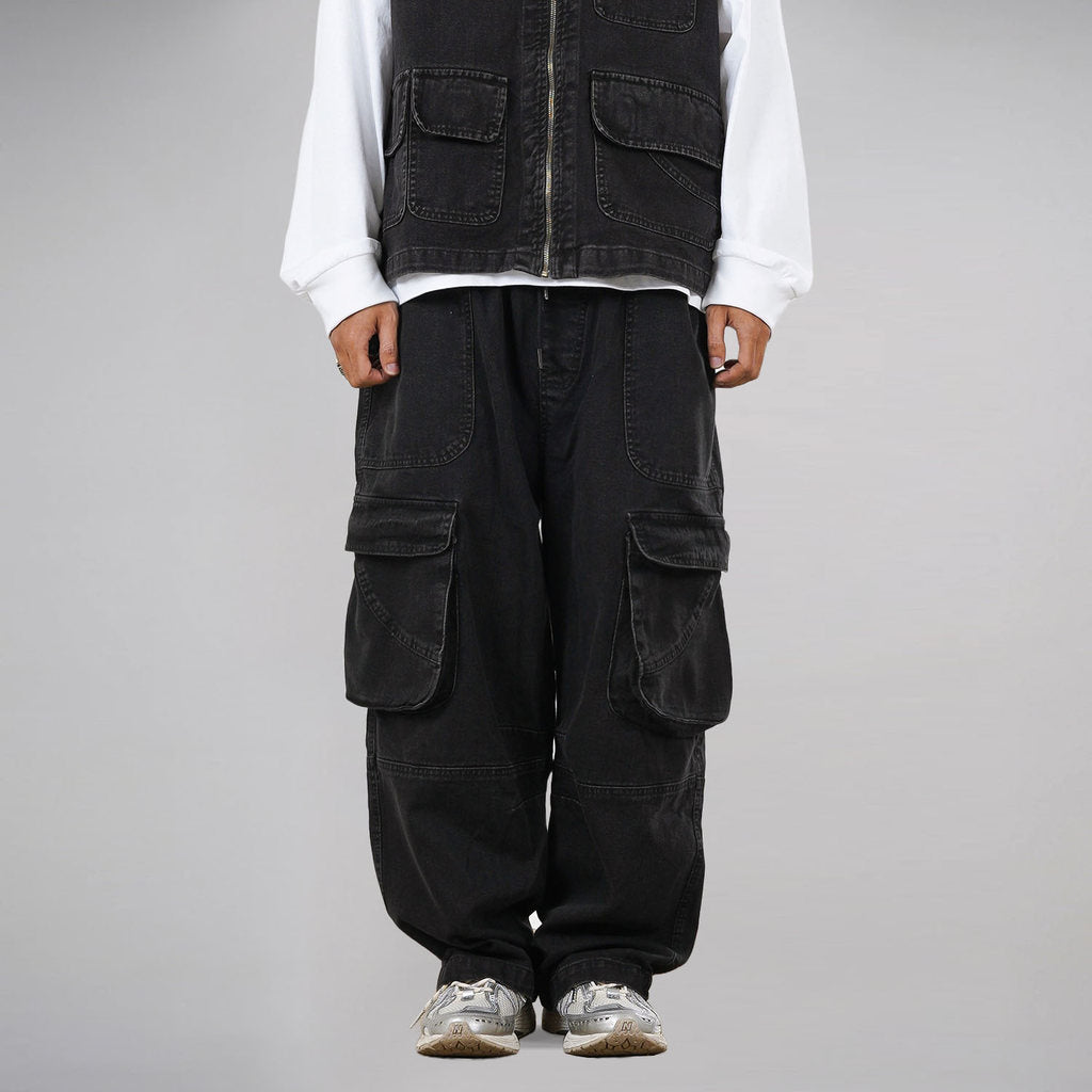 Noforty Project Baggy Cargo Long Pants Hamford Black