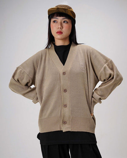 KORRY LOOSE KNIT CARDIGAN KHAKI