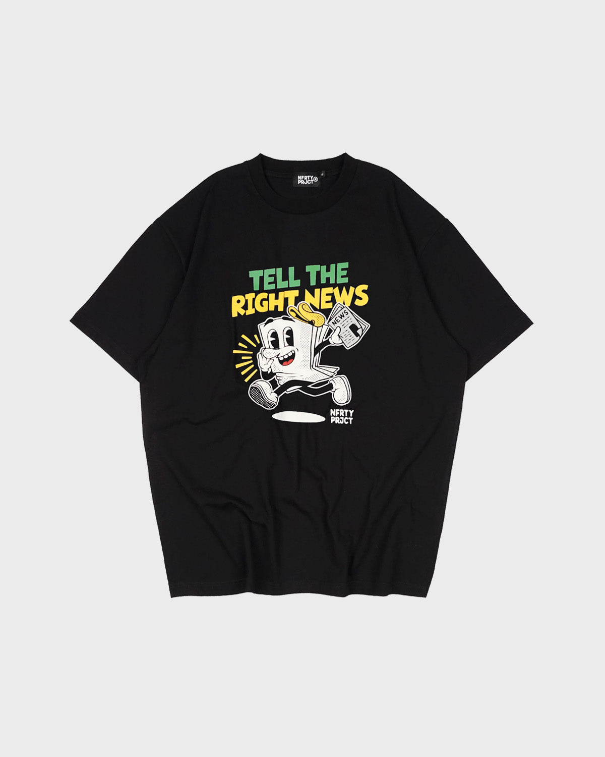 Noforty Oversize Tshirt News Black