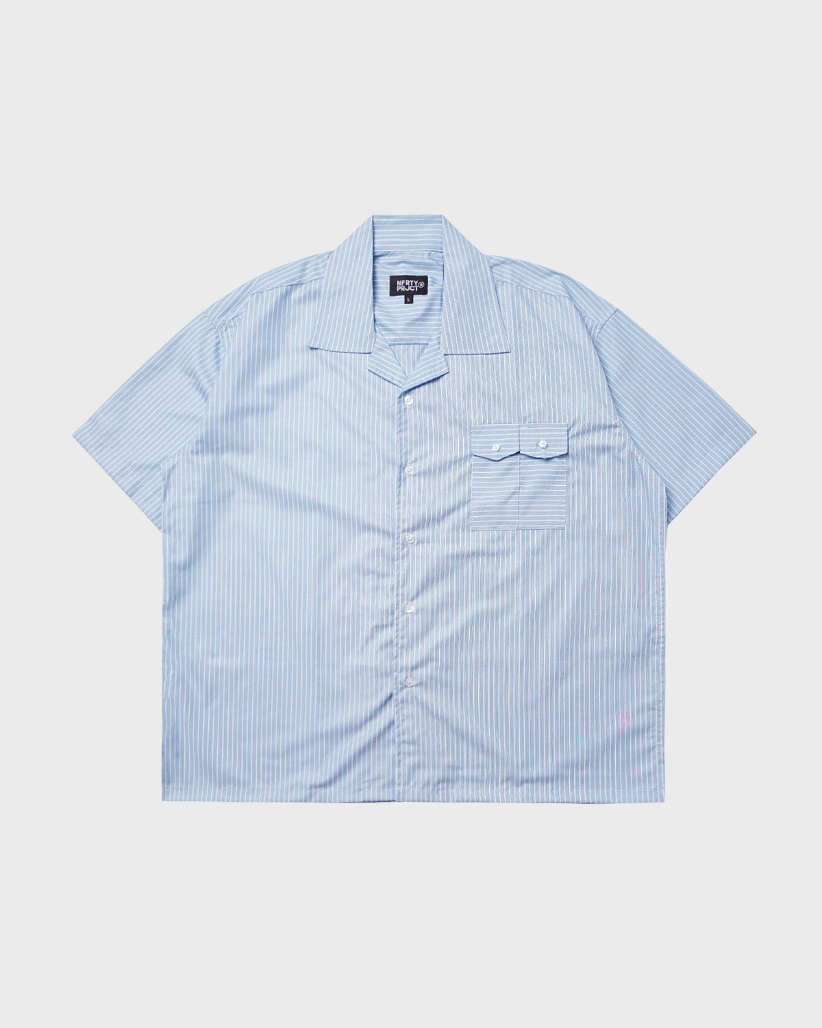 Noforty Project Oversize Shirt Stripe Pattern Gamaru Blue