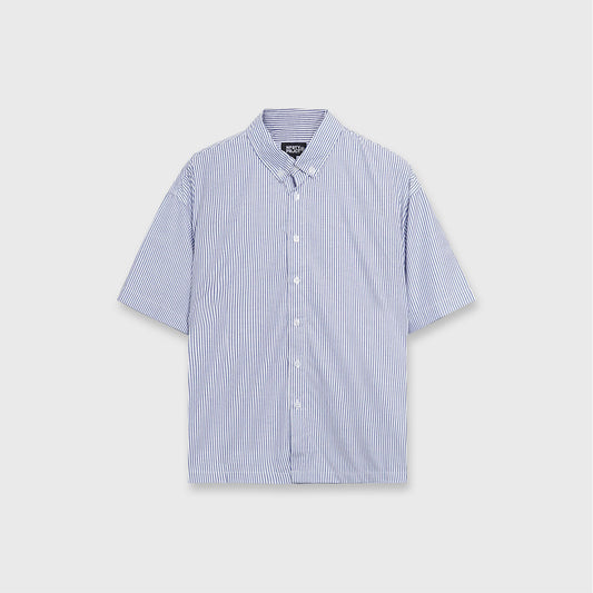 NOFORTY PROJECT - HANAKO OVERSIZE SHIRT / STRIPE PATTERN -  Blue