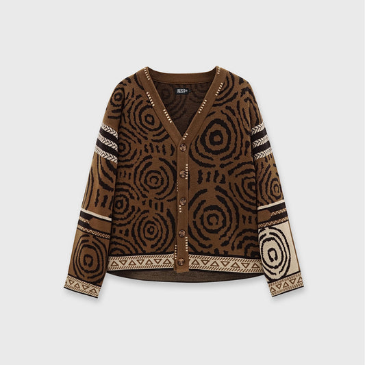 Noforty Project Oversize Knittwear Cardigan Obelum Brown