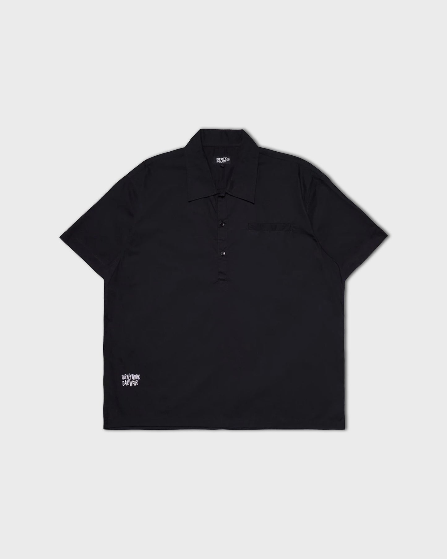 Noforty Kemeja Oversize Half button Verm Black