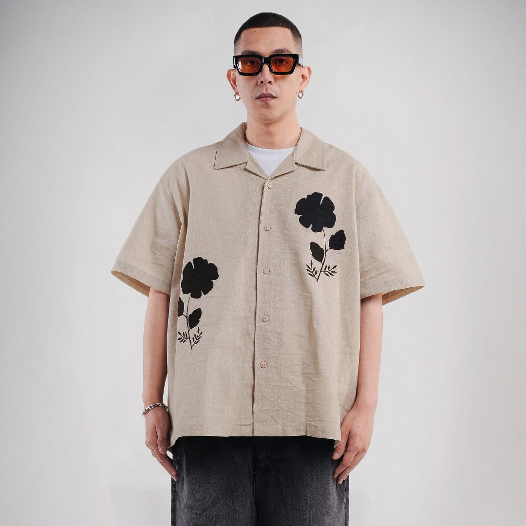 Noforty Project Oversize Short Shirt Linen Nola Beige