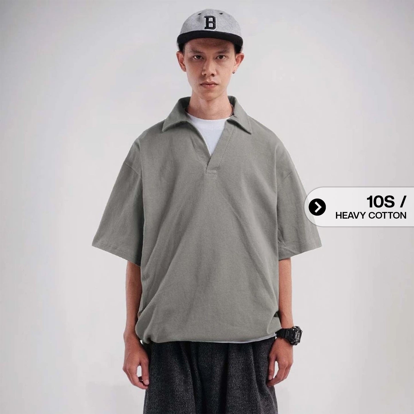 Noforty Project Oversize Poloshirt Luminer Grey