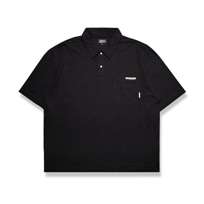 NOFORTY OVERSIZE POLOSHIRT 16s NORI black