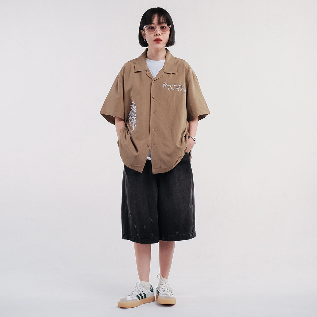 Noforty Project Oversize Short Shirt Gora Brown