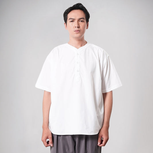 Noforty Project Kemeja Koko Oversize Short Sleeve Eden White