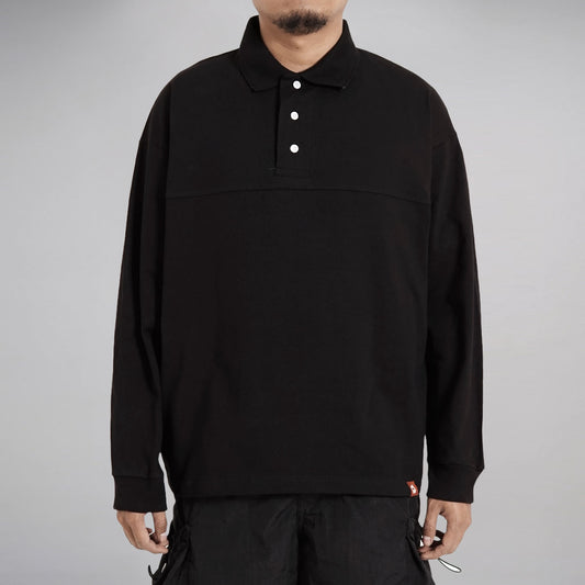 Noforty Project Oversize Long Poloshirt Oliver Black