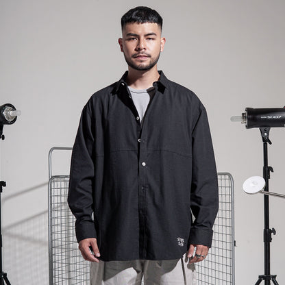 Noforty Kemeja Oversize Long Sleeve Ferde Black