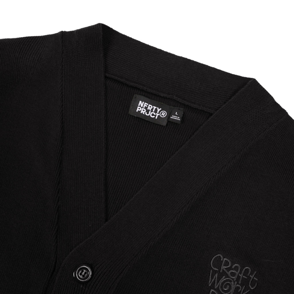 KORRY LOOSE KNIT CARDIGAN BLACK