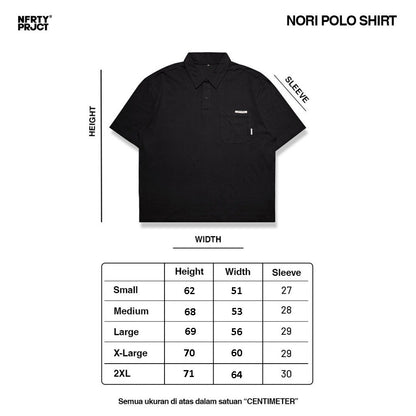 NOFORTY OVERSIZE POLOSHIRT 16s NORI black